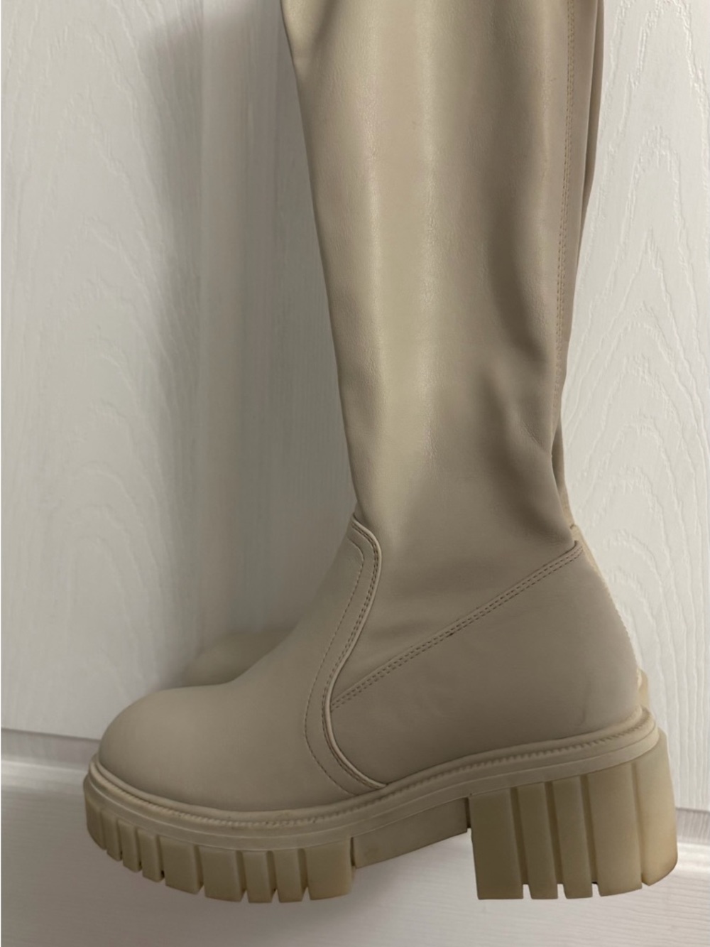 Call it spring Chunky Knee-High Platform Boot - Cream
